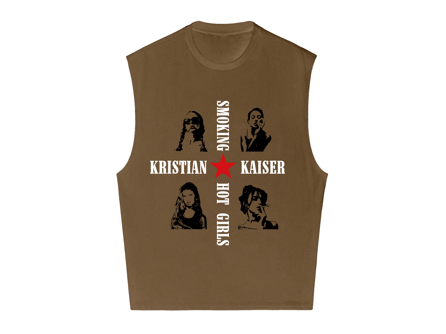 Hot Girls Sleeveless Tee - Koko Brown
