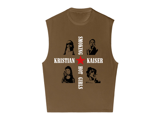 Hot Girls Sleeveless Tee - Koko Brown