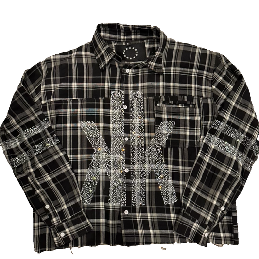 KK Rhinestone Flannel - Grey