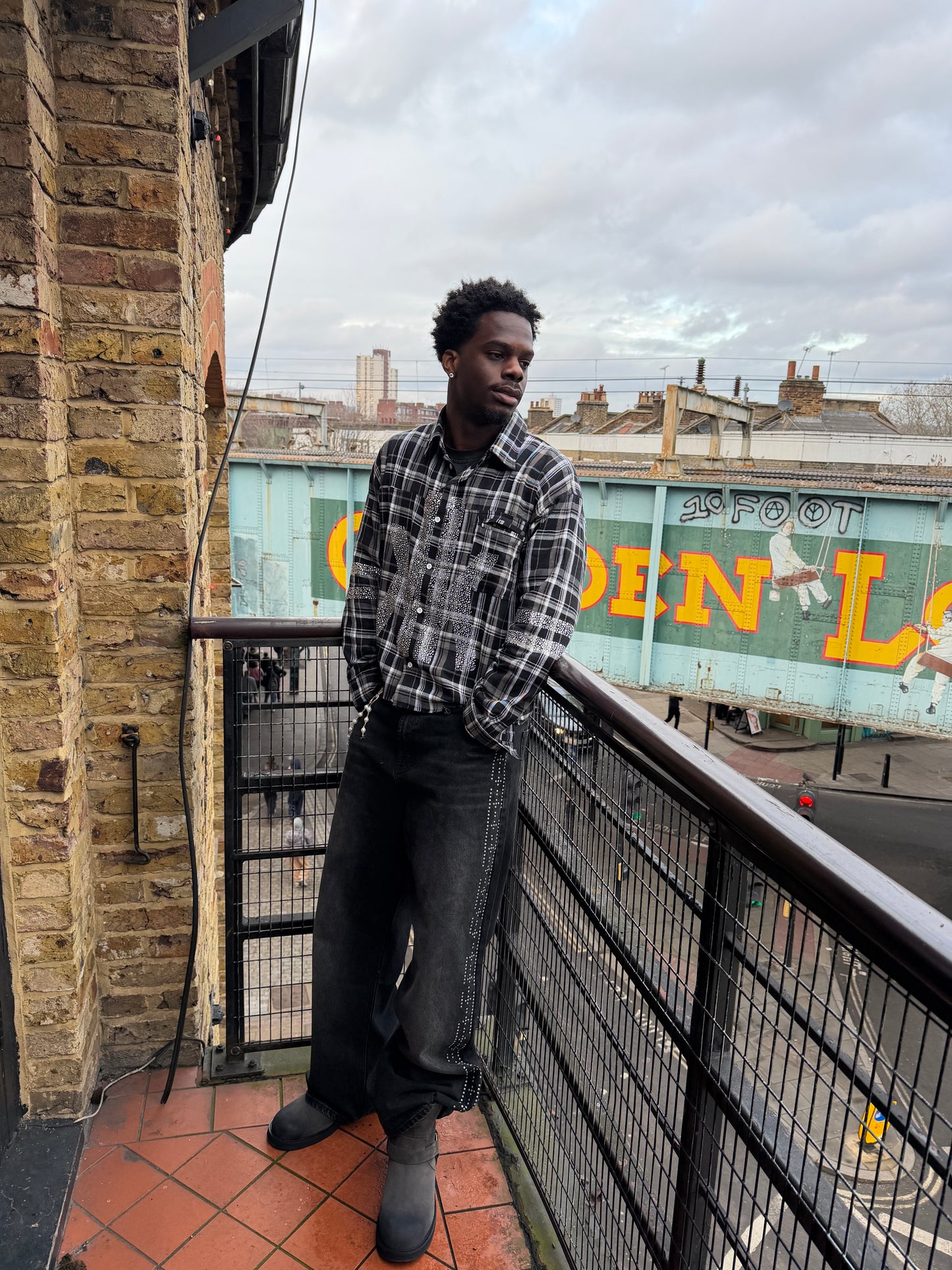 KK Rhinestone Flannel - Grey