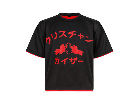 Kyoto Mesh Double Layered Tee - Black